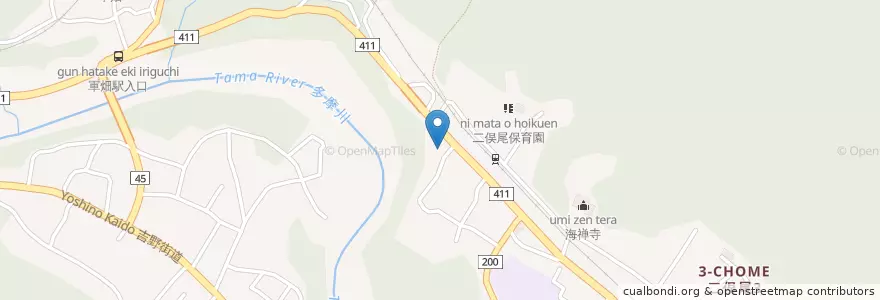 Mapa de ubicacion de 青梅警察署二俣尾駐在所 en Japan, Tokyo, Ome.