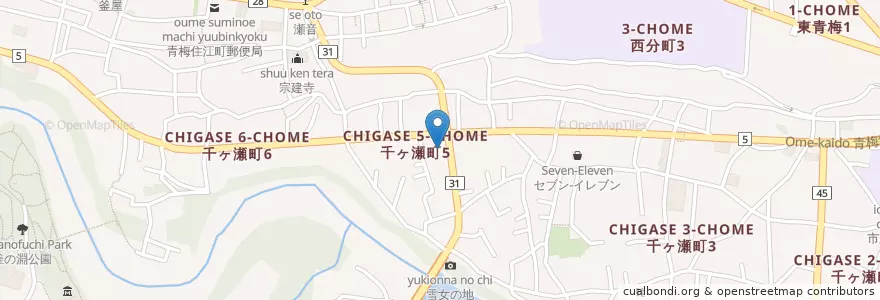 Mapa de ubicacion de 青梅警察署千ヶ瀬駐在所 en اليابان, 東京都, 青梅市.