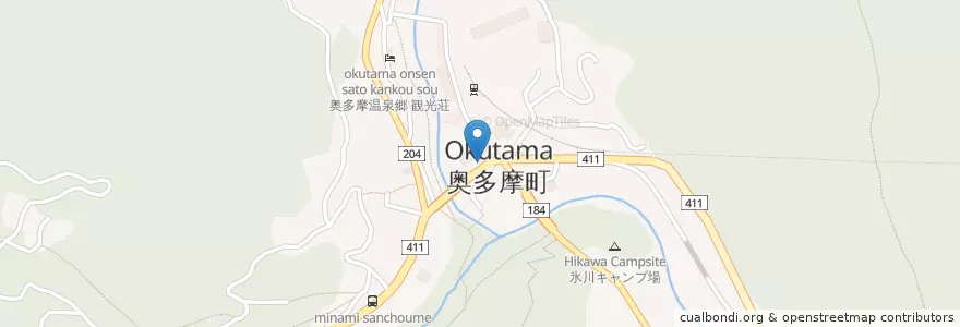 Mapa de ubicacion de 青梅警察署奥多摩交番 en 일본, 도쿄도, 西多摩郡, 奥多摩町.