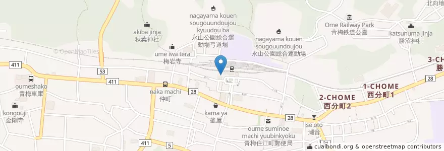 Mapa de ubicacion de 青梅警察署青梅駅前交番 en Japão, Tóquio, 青梅市.