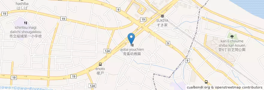 Mapa de ubicacion de 青葉幼稚園 en Japón, Tokio, Inagi.