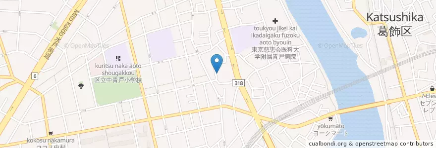 Mapa de ubicacion de 青鳩幼稚園 en Giappone, Tokyo, 葛飾区.