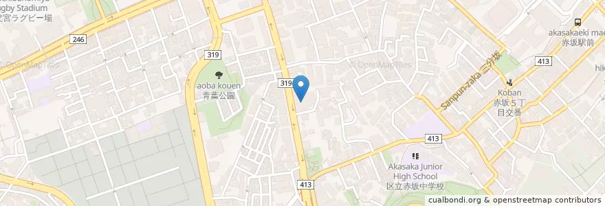 Mapa de ubicacion de 順和会山王病院 en Japan, 東京都, 港区.