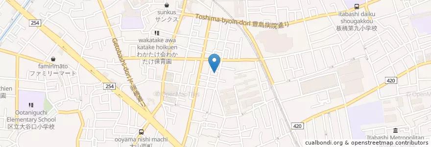Mapa de ubicacion de 風の子保育園 en Japan, Tokio, 板橋区.
