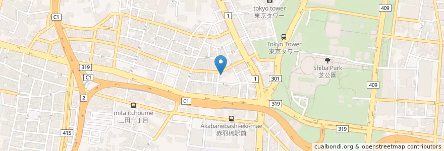 Mapa de ubicacion de 飯倉保育園 en Japão, Tóquio, 港区.