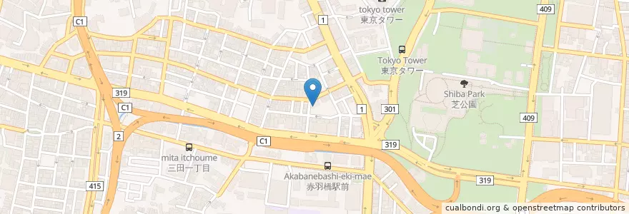 Mapa de ubicacion de 飯倉児童館 en اليابان, 東京都, 港区.