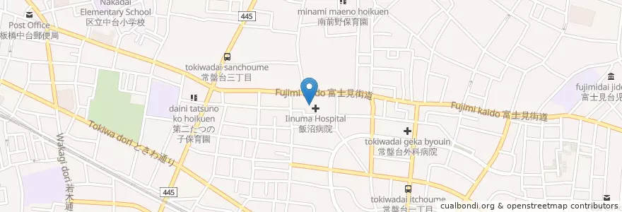Mapa de ubicacion de 飯沼病院 en Japonya, 東京都, 板橋区.