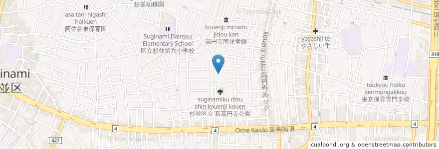 Mapa de ubicacion de 馬橋保育園 en 日本, 東京都, 杉並区.