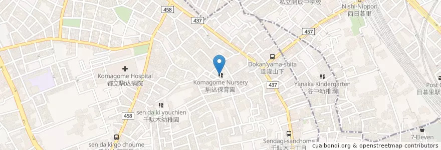 Mapa de ubicacion de 駒込保育園 en Japon, Tokyo, 文京区.