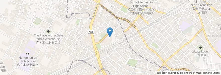 Mapa de ubicacion de 駒込第三保育園 en 日本, 東京都, 北区.