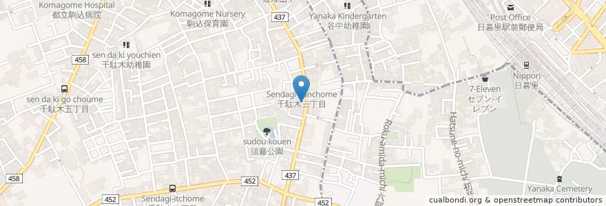 Mapa de ubicacion de 駒込警察署 団子坂交番 en Япония, Токио, Бункё.