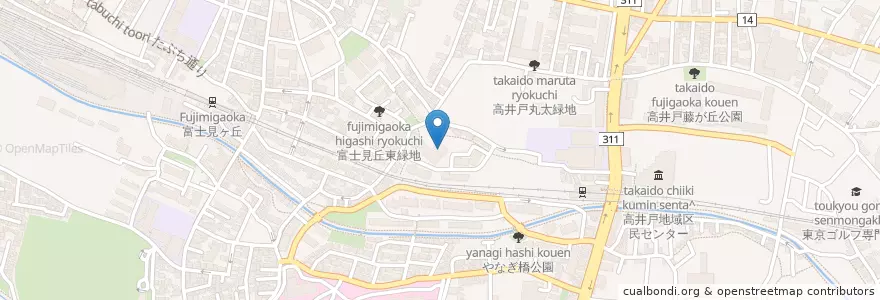 Mapa de ubicacion de 高井戸児童館 en Japonya, 東京都, 杉並区.
