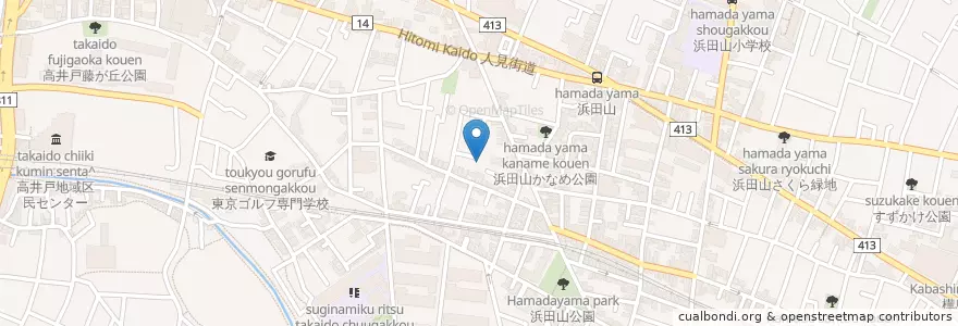 Mapa de ubicacion de 高井戸東保育園 en Japan, Tokyo, Suginami.