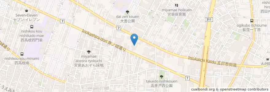 Mapa de ubicacion de 高井戸警察署 en Japan, Tokyo, Suginami.