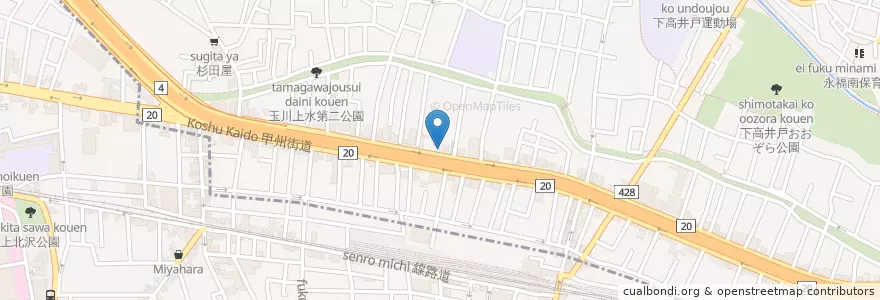 Mapa de ubicacion de 高井戸警察署 宗源寺前交番 en Giappone, Tokyo, 杉並区.