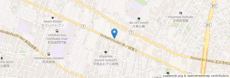 Mapa de ubicacion de 高井戸警察署宮前駐在所 en 日本, 東京都, 杉並区.