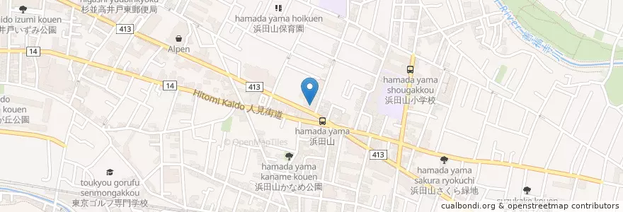 Mapa de ubicacion de 高井戸警察署浜田山交番 en Japan, Tokio, 杉並区.