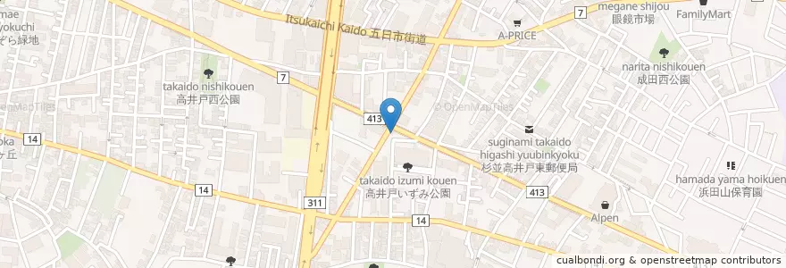 Mapa de ubicacion de 高井戸警察署高井戸東地域安全センター en Japonya, 東京都, 杉並区.