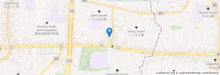 Mapa de ubicacion de 高円寺東児童館 en Jepun, 東京都, 杉並区.