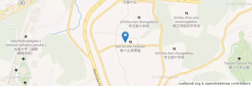 Mapa de ubicacion de 高尾警察署館ヶ丘駐在所 en Japan, 東京都, 八王子市.