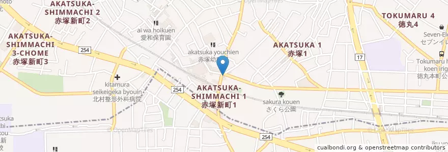 Mapa de ubicacion de 高島平警察署 下赤塚交番 en Япония, Токио, Нерима.
