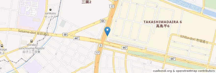 Mapa de ubicacion de 高島平警察署 笹目橋交番 en 日本, 板橋区.