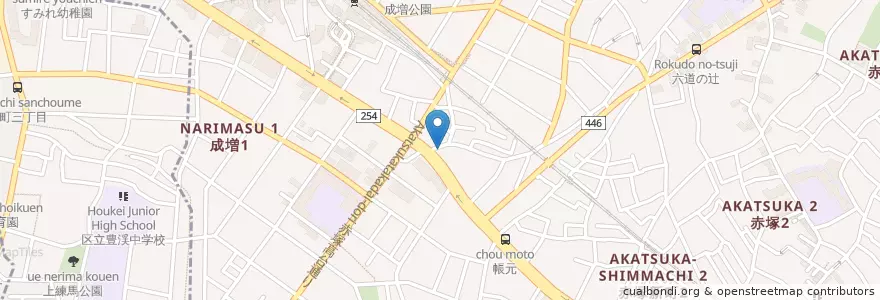 Mapa de ubicacion de 高島平警察署 赤塚交番 en Japonya, 東京都, 練馬区.