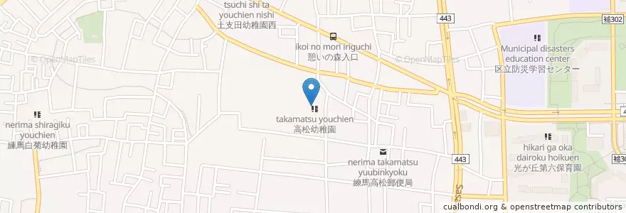 Mapa de ubicacion de 高松幼稚園 en Giappone, Tokyo, 練馬区.