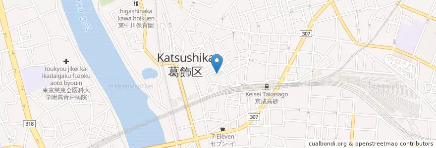 Mapa de ubicacion de 高砂児童館 en Japonya, 東京都, 葛飾区.