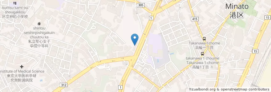Mapa de ubicacion de 高輪消防署 en Jepun, 東京都, 港区.