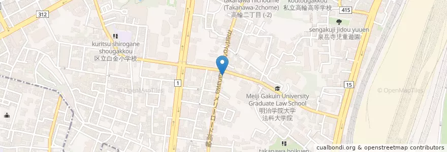 Mapa de ubicacion de 高輪警察署 en Япония, Токио, Минато.