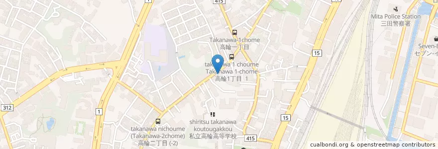 Mapa de ubicacion de 高輪警察署高輪二丁目交番 en 日本, 東京都, 港区.