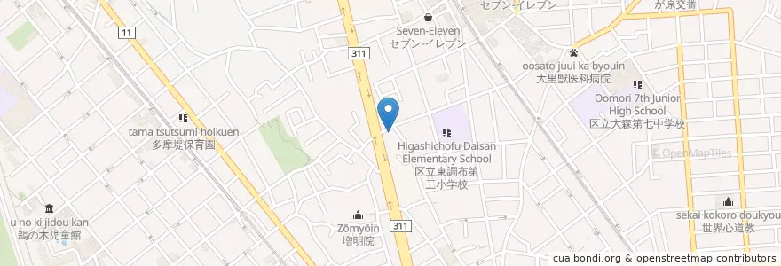 Mapa de ubicacion de 鵜ノ木幼稚園 en 日本, 東京都, 大田区.