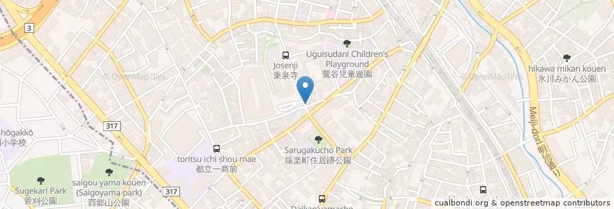 Mapa de ubicacion de 鶯谷さくら幼稚園 en Japon, Tokyo, 渋谷区.