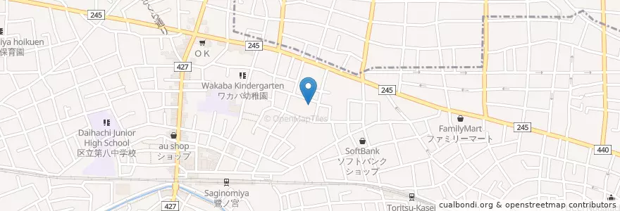 Mapa de ubicacion de 鷺宮児童館 en Jepun, 東京都, 中野区.