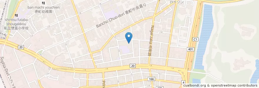 Mapa de ubicacion de 麹町幼稚園 en 일본, 도쿄도, 치요다.