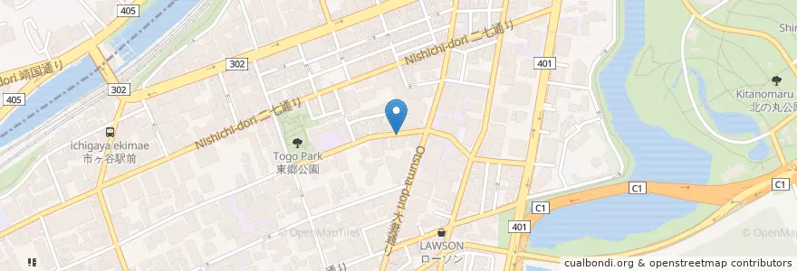 Mapa de ubicacion de 麹町社会保険事務所 en Japan, Tokio, 千代田区.