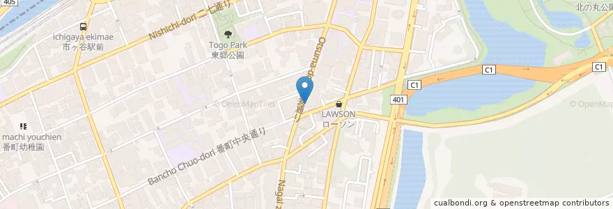Mapa de ubicacion de 麹町警察署五味坂交番 en اليابان, 東京都, 千代田区.