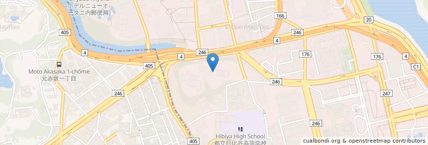 Mapa de ubicacion de 麹町警察署参議院議長公邸警備派出所 en Jepun, 東京都, 千代田区.