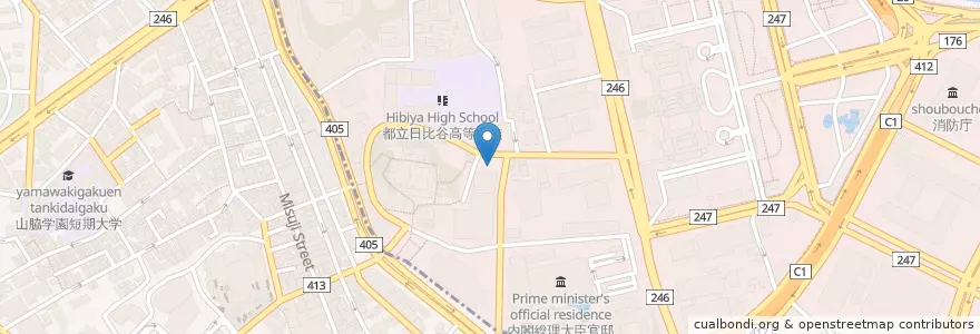 Mapa de ubicacion de 麹町警察署永田町交番 en ژاپن, 東京都.