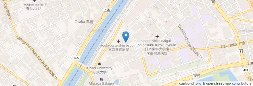 Mapa de ubicacion de 麹町郵便局東京逓信病院内分室 en ژاپن, 東京都, 千代田区.