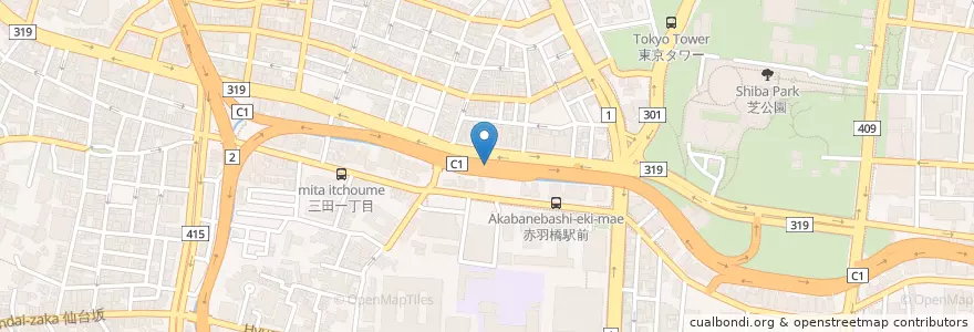 Mapa de ubicacion de 麻布消防署飯倉出張所 en اليابان, 東京都, 港区.