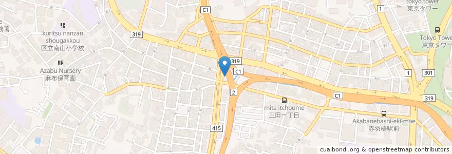 Mapa de ubicacion de 麻布警察署一之橋交番 en 日本, 东京都/東京都, 港區.