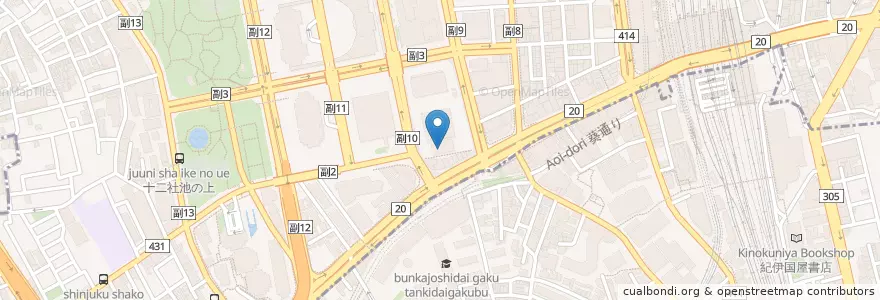 Mapa de ubicacion de ＫＤＤＩビル内郵便局 en Japon, Tokyo, Shinjuku, 渋谷区.