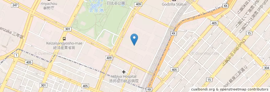 Mapa de ubicacion de ＮＴＴ日比谷ビル内郵便局 en Japon, Tokyo, 千代田区.