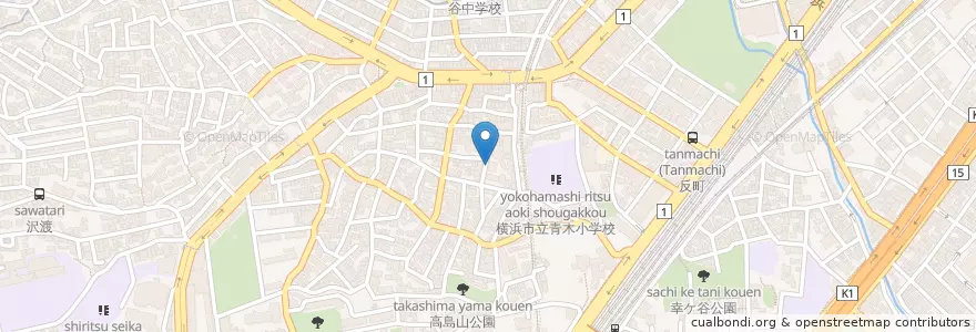 Mapa de ubicacion de うちゅう保育園 en Jepun, 神奈川県, 横浜市, 神奈川区.