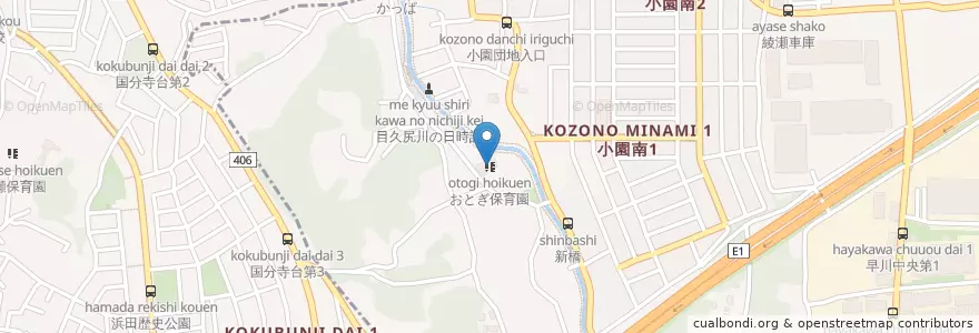 Mapa de ubicacion de おとぎ保育園 en Japão, 神奈川県, 綾瀬市.