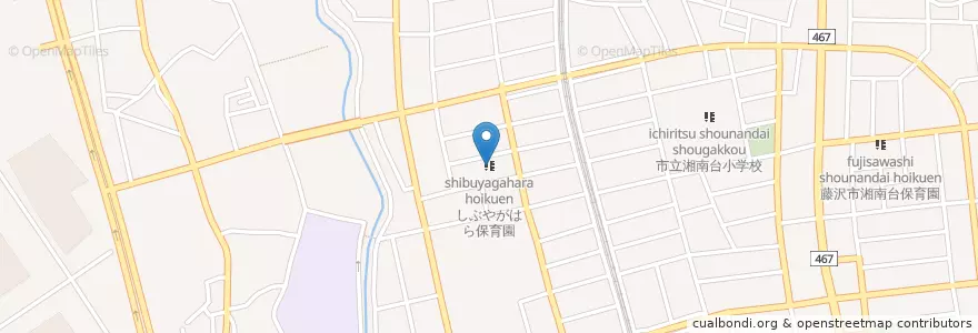 Mapa de ubicacion de しぶやがはら保育園 en Japão, 神奈川県, 藤沢市.
