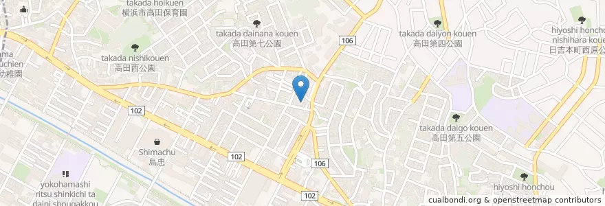 Mapa de ubicacion de すこやか高田中央病院 en Япония, Канагава, Йокогама, Кохоку.