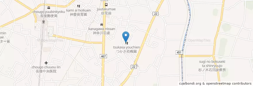 Mapa de ubicacion de つかさ幼稚園 en 일본, 가나가와현, 藤沢市.